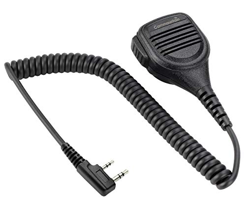 Heavy Speaker Mic with Reinforced Cable for Baofeng Radios BF-F8HP BF-F9 UV-82 UV-82HP UV-82C UV-5R UV-5R5 UV-5RA UV-5RE UV-5X3 V2+ and Arcshell TYT Wouxun Kenwood 2 Pin Radios, Shoulder Microphone