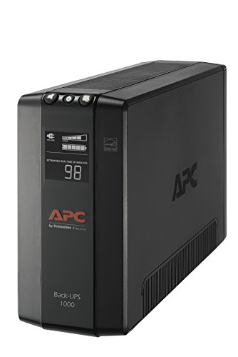 APC UPS, 1000VA UPS Battery Backup & Surge Protector, BX1000M Backup Battery, AVR, Dataline Protection and LCD Display, Back-UPS Pro Uninterruptible Power Supply