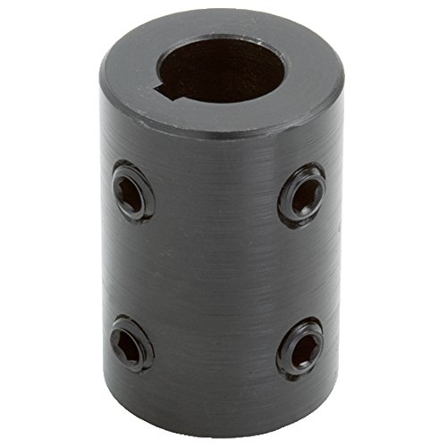 Climax Part RC-062-KW4H @ 90 Mild Steel, Black Oxide Plating Rigid Coupling, 5/8 inch bore, 1 1/4 inch OD, 2 inch Length, 5/16-18 x 5/16 Set Screw