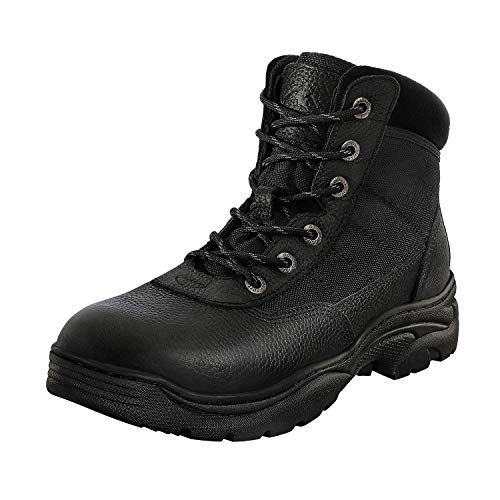 NORTIV 8 Men's Safety Steel Toe Work Boots Breathable Ankle Industrial Construction Boots Black Litchi Size 13 M US Contractor-st