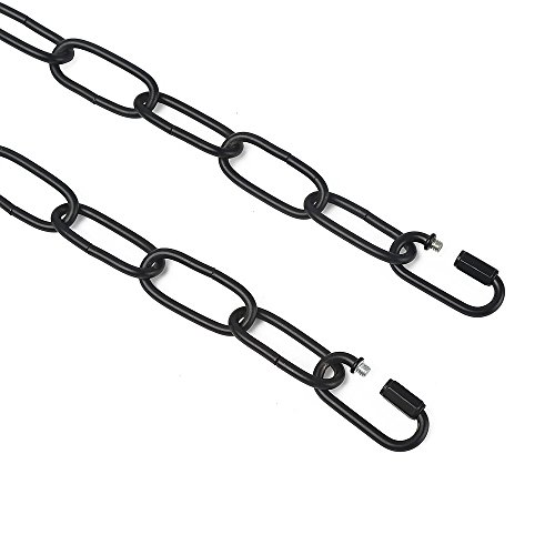 LALUZ 19 feet Black Ceiling Lighting Fixture Chain with 2 Adjustable Buckles, Extra Loop for Chandelier