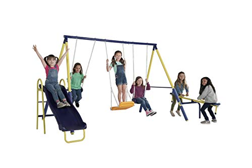 Sportspower Palmview Swing Set - Outdoor Heavy-Duty Metal Playset for Kids