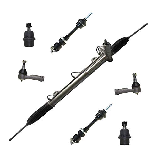 Detroit Axle Front Rack and Pinion + Lower Ball Joints + Outer Tie Rods + Sway Bar Links Replacement for Ford F-150 Lincoln Mark LT (4x4 ONLY) - 7pc Set