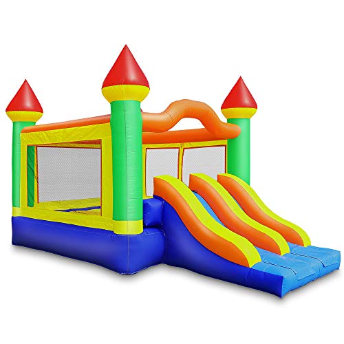 Cloud 9 Commercial Grade Mega Double Slide Castle Bounce House with Blower - 100% PVC 22' x 15' Inflatable Bouncer