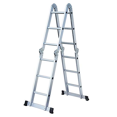 Parts-Diyer 12.5' Aluminum Multi Purpose Folding Ladder Scaffold Ladders - 330Lbs