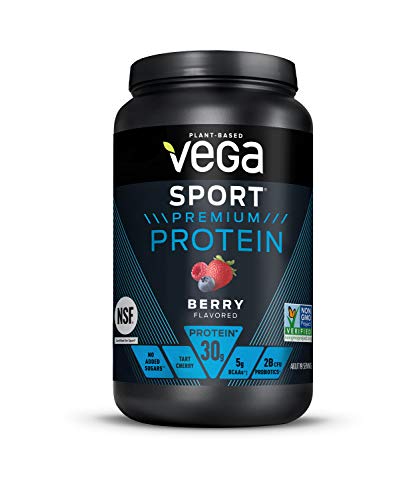 Vega Sport Premium Protein Powder, Berry, Plant Based Protein Powder for Post Workout - Certified Vegan, Vegetarian, Keto-Friendly, Gluten Free, Dairy Free, BCAA Amino Acid (19 Servings / 1lb 12oz)