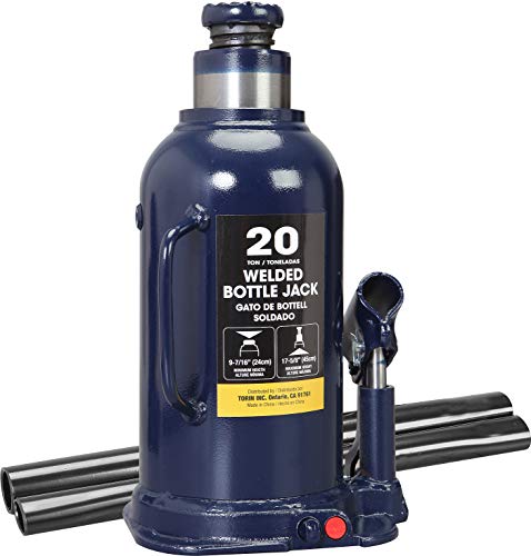 TCE AT92003BU Torin Hydraulic Welded Bottle Jack, 20 Ton (40,000 lb) Capacity, Blue