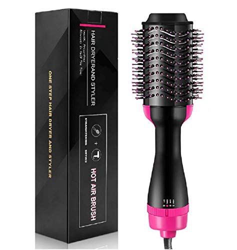 Hot Air Brush Hair Dryer Volumizer Styler Brush,Hair Brush Straightener 4 in 1 Negative Ion Fast Drying Straightening Brush,One Easy Step Salon Reduce Frizz Styling Tools Valentines Day Gift for Women