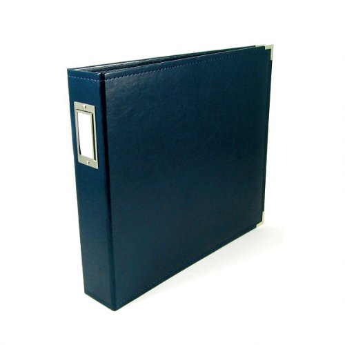 8.5 x 11-inch Classic Leather 3-Ring Album by We R Memory Keepers | Navy, includes 5 page protectors