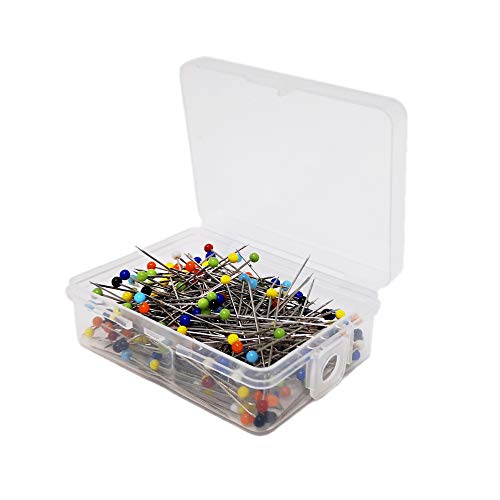 250pcs Sewing Pins, 1.5 inch Push Pins, Colorful Glass Head Straight Quilting Pins for DIY Sewing Crafts, Dressmaker Jewelry Decoration