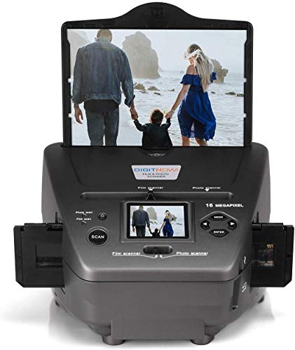 High Resolution 16MP Film Scanner All-in-One, with 2.4' LCD Screen, Converts 35mm/135 Slides &Negatives Film Scanner Photo, Name Card, Slides and Negatives for Saving Films to Digital Files