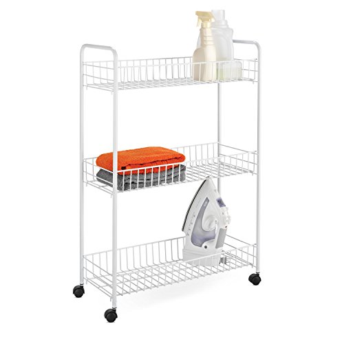 Honey-Can-Do Crt-01149 3-Tier Laundry Cart, 23'L x 8'W x 31'H, White