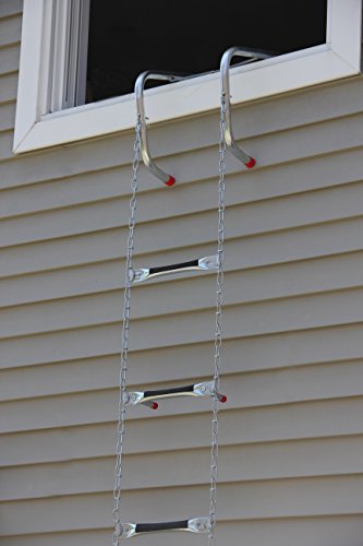 Saf-Escape - 4-5 Story 45 ft Portable Fire Escape Ladder 10' Thick Wall - Tangle Free Steel Chain - model # 1045