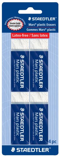 STAEDTLER Mars Plastic, Premium Quality Vinyl Eraser, White, Latex-free, Age-resistant, Minimal Crumbling (526 50 BK) (single pack)