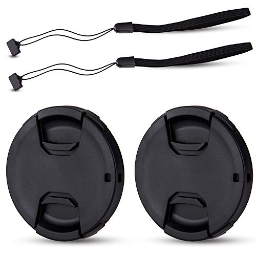 2 Pack JJC 58mm Front Lens Cap Cover for Canon EOS Rebel T7 T6 T5 T100 4000D T8i T7i T6s T6i T5i T4i T3i T2i T1i SL3 SL2 SL1 XSi XTi with EF-S 18-55mm Kit Lens and other Lenses with 58mm Filter Thread