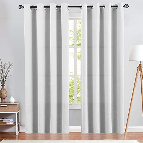 Room Darkening Curtain 84 inches Long for Living Room Moderate Blackout Window Curtain Panel for Bedroom Triple Weave Drape Grommet Top,52' W x 84' L,1 Panel, Greyish White