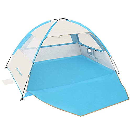 Gorich [2020 Upgrade Beach Tent，UV Sun Shelter Lightweight Beach Sun Shade Canopy Cabana Beach Tents Fit 3-4 Person