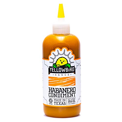 Habanero Hot Sauce by Yellowbird | Plant-Based, Gluten Free, Non-GMO | Homegrown in Austin | 19.6 oz