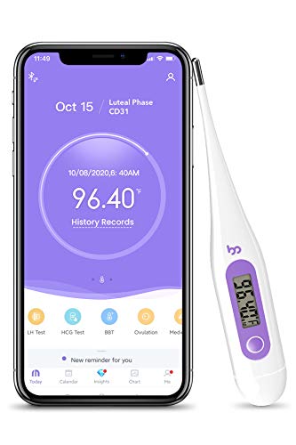 High Precision Thermometer for Fever, 1/100th Degree Digital Body Thermometer with Memory Recall, Waterproof Basal Thermometer for Fever and Natural Family Planning, Light Purple