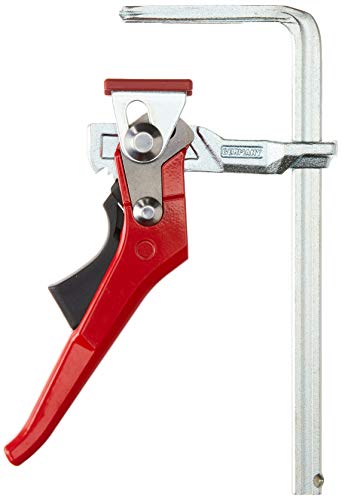 Bessey GTR16S6H All Steel Ratcheting Table Clamp with 6 5/16' Capacity x 2 5/16' Throat Depth & 540 lb Clamping Force, Red/Silver