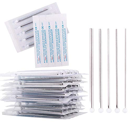 Ear Nose Piercing Needles - TC Mix body piercing needles 12g.14g.16g.18g.20g Individualized Package for Piercing Needle Supplies Piercing Kit (100 MIX)