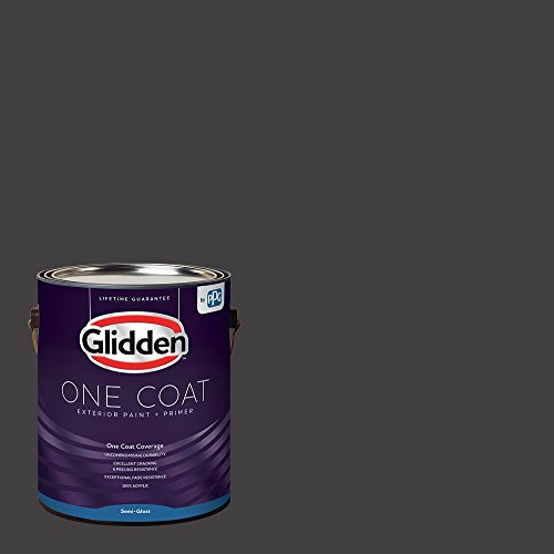 Glidden Exterior Paint + Primer: Black/Black Magic, One Coat, Semi-Gloss, 1-Gallon
