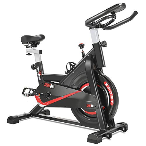 RELIFE REBUILD YOUR LIFE Exercise Bike Indoor Cycling Bike Fitness Stationary All-inclusive Flywheel Bicycle with Resistance for Gym Home Cardio Workout Machine Training New Version