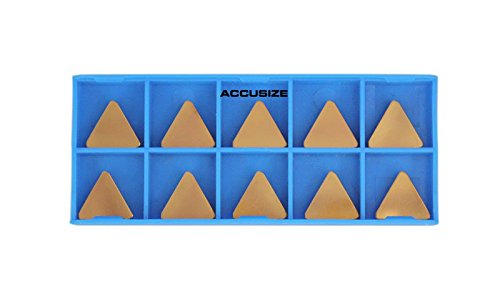 Accusize Industrial Tools Tpg322 Tin Coated Carbide Inserts, 10 Pcs/Box, 2127-1028x10