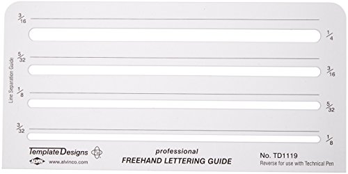 Alvin, TD1119, Lettering Aid Template with 4 Size Options