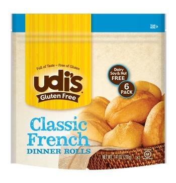 Udi's Gluten-free Classic French Dinner Rolls, 1 Packs Has 6 Rolls
