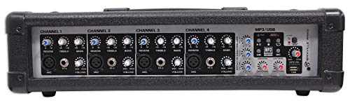 Rockville RPM45 2400w Powered 4 Channel Mixer/Amplifier w USB/EQ/Effects/Phantom