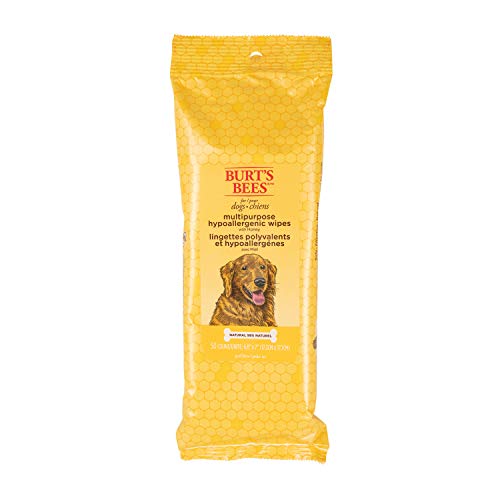 Burt's Bees For Dogs Multipurpose Grooming Wipes | Puppy and Dog Wipes For Cleaning, 50 Count, FF7488