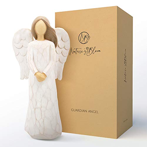 Guardian Angel Figurine for Women – Hand Carved with Gift Box, Guardian Angel Collectible Figurine - Encouragement Present- Gift to Show Love, Sympathy, Gratitude, Bereavement, Friendship or Prayer