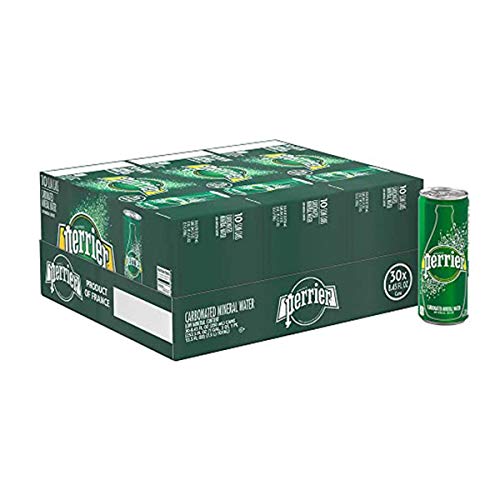 Perrier Carbonated Mineral Water, Slim Cans, 8.45 Fl Oz (Pack of 30)