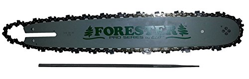 Forester 16' Bar and Chain Combo Kit for Small Stihl Chainsaws 3/8' Pitch .050 Gauge Mount Including 5/32' Round File 3 Piece Bundle