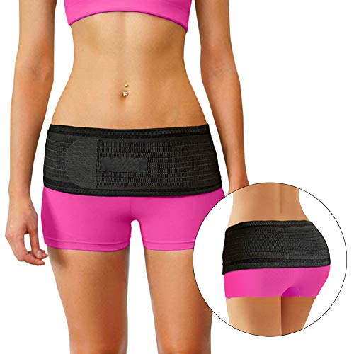 Anti-Slip Hip Brace, Sacroiliac SI Joint Belt Support for Alleviate Sciatica, Lumbar Sacral Support Belly Bands Women Men Black