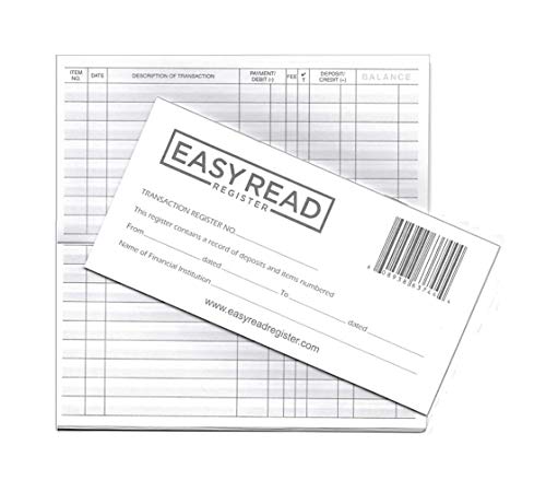 Checkbook Transaction Registers, 2020-2021-2022 Calendars by Easy Read Register, Pack of 10