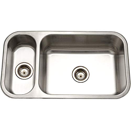 Houzer EHD-3118-1 Elite Series Undermount Stainless Steel 70/30 Double Bowl Kitchen Sink