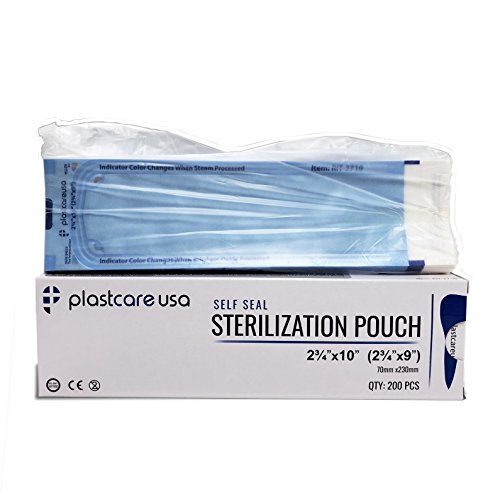 1000 Self-Sealing Sterilization Autoclave Pouch, 2.75 x 10, Paper Blue Film, 5 Boxes