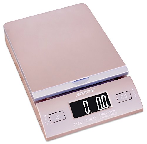 Accuteck DreamGold 86 Lbs Digital Postal Scale Shipping Scale Postage with USB&AC Adapter, Limited Edition
