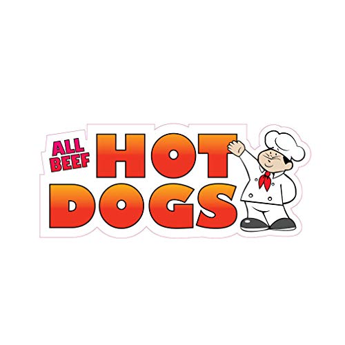 Hot Dogs Concession Restaurant Food Truck Die-Cut Vinyl Sticker 8'