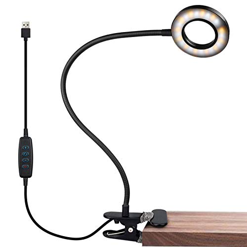 Clip on Light Reading Lights - iVict 24 LED USB Book Clamp Light with 3 Color Modes, 10 Brightness Dimmer and Auto Off Timer, Eye Protection Kids Desk Lamp, 360 ° Flexible Gooseneck Bed Night Light