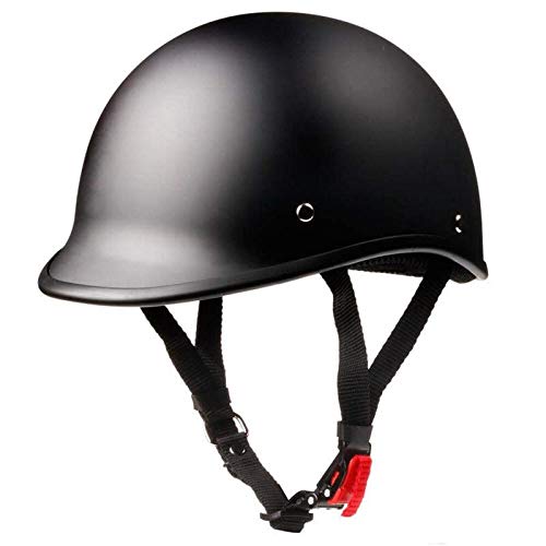 WCL Polo Motorcycle Half Helmet - DOT Approved (Large, Matte Black)