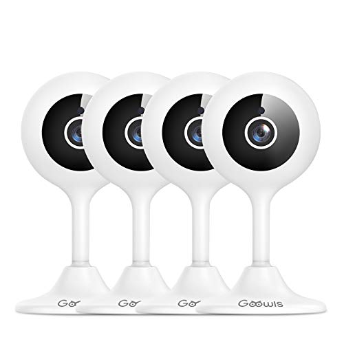 Security Camera Indoor, Goowls 1080P HD 2.4GHz Wi-Fi Indoor IP Camera for Baby/Pet/Nanny with Night Vision Motion Detection Alert Two-Way Audio Cloud & SD Card Storage Compatible with Alexa, 4-Pack