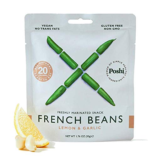 POSHI French Green Bean Vegetable Snack | 10 Pack | Keto, Vegan, Paleo, Non GMO, Low Carb, Low Calorie, Gluten Free, Marinated, Steamed, Gourmet, Healthy, Natural, Travel Snack