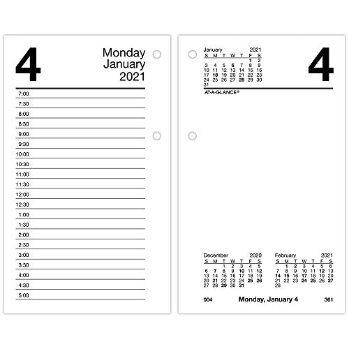 2021 Daily Desk Calendar Refill by AT-A-GLANCE, 3-1/2' x 6', Loose-Leaf, with Monthly Tabs (E717T5021)