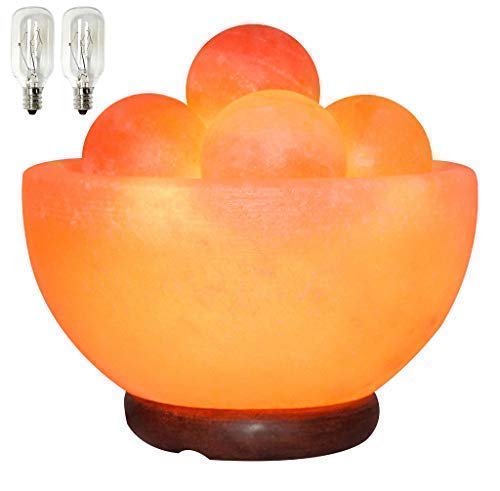 Himalayan Fire Bowl Salt Lamp with 6 Massage Balls Premium Quality Authentic from Pakistan