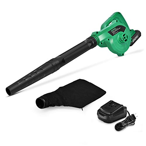 K I M O. 20V Cordless Leaf Blower Double Length Blow Tube 2-in-1 Blower & Vacuum Cleaner Variable Speed 20000 RPM Max Battery Powered Handheld Lightweight Clean Machince