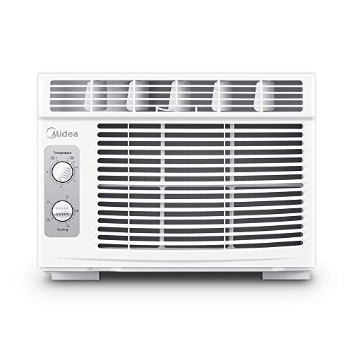 MIDEA MAW05M1BWT Window air conditioner 5000 BTU with Mechanical Controls, 7 temperature settings, 2 cooling and fan settings,110V, White