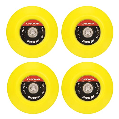 CASOMAN 3-Inch Dual-Action Hook & Loop Fastener Flexible Backing Plate, 3'/ 75mm Polishing Pad with 5/16'-24 Threads, 4 PCS Set